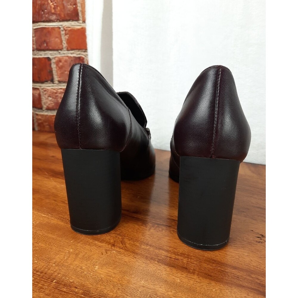 DKNY Burgundy Leather Block Heels Size 7.5 - Picture 5 of 12